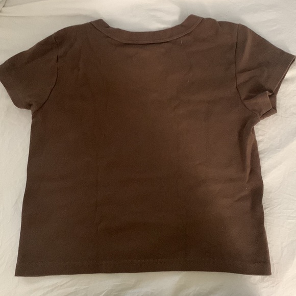 brandy melville, john galt brown cowgirl cropped shirt - Picture 3 of 3